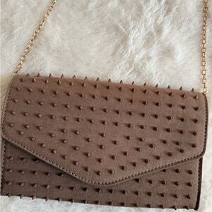 Steve Madden Studded Nude Clutch Bag